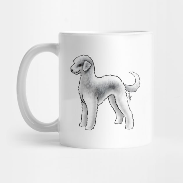 Dog - Bedlington Terrier - Unclipped Blue and White by Jen's Dogs Custom Gifts and Designs